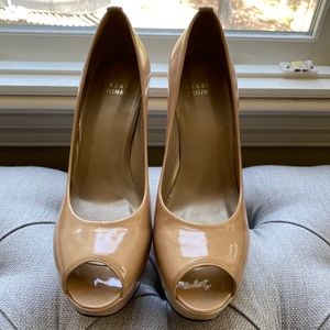 Authentic Stuart Weitzman peep toe platform pumps